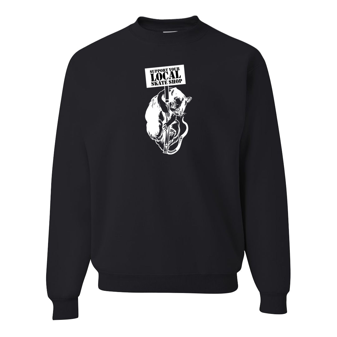 Panda Low Dunks Crewneck Sweatshirt | Support Your Local Skate Shop, Black