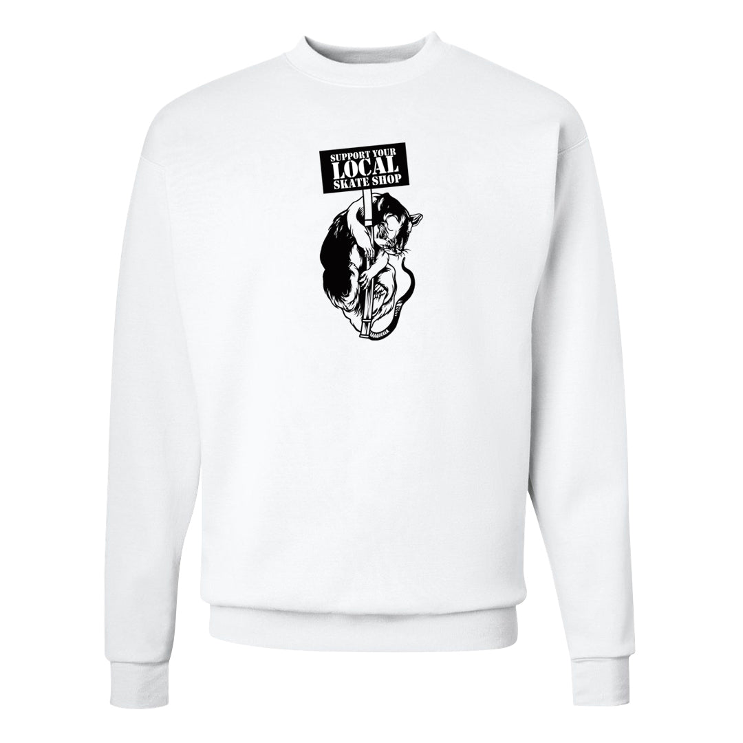 Panda Low Dunks Crewneck Sweatshirt | Support Your Local Skate Shop, White