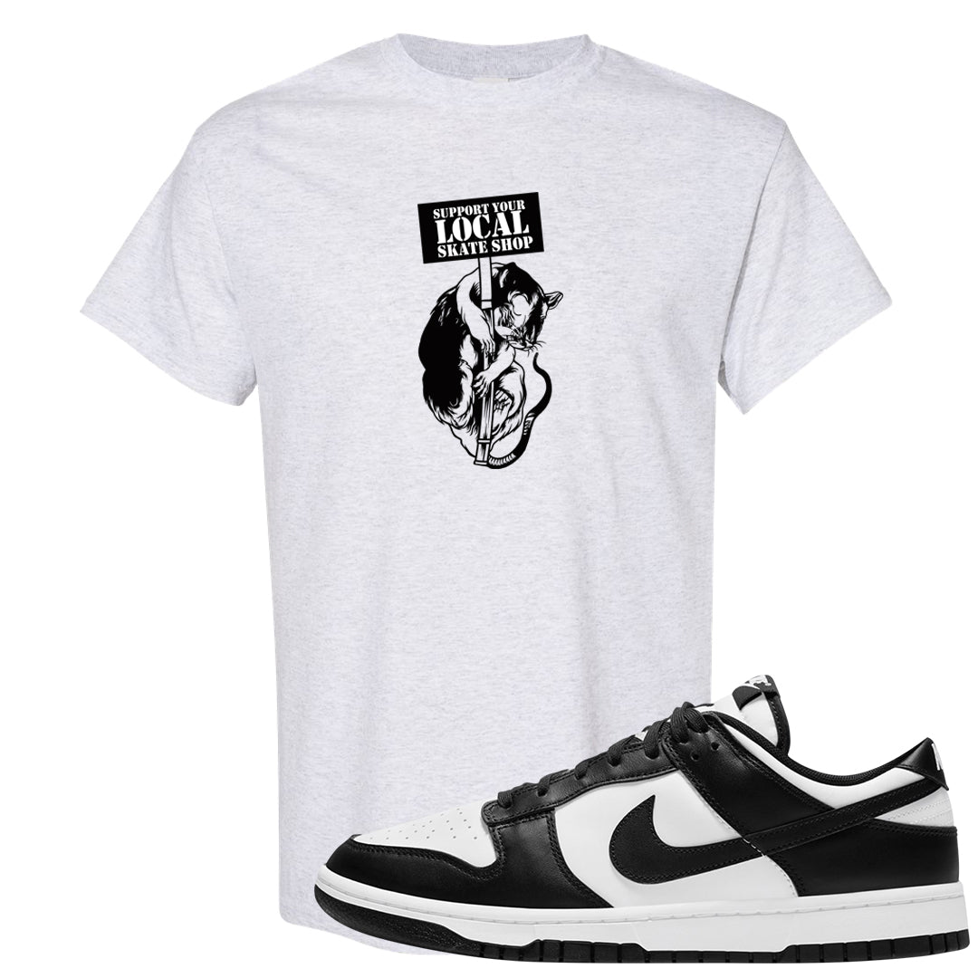 Panda Low Dunks T Shirt | Support Your Local Skate Shop, Ash