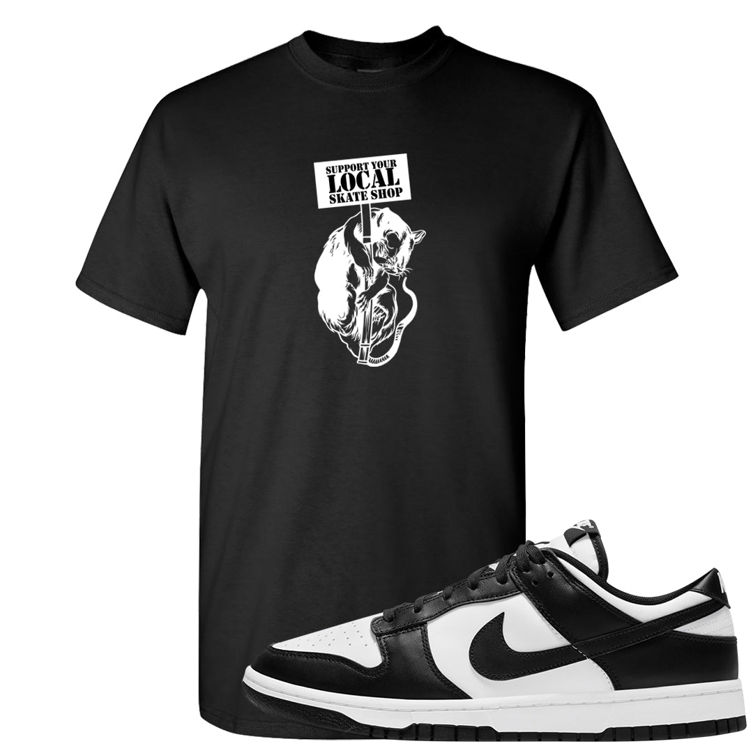 Panda Low Dunks T Shirt | Support Your Local Skate Shop, Black