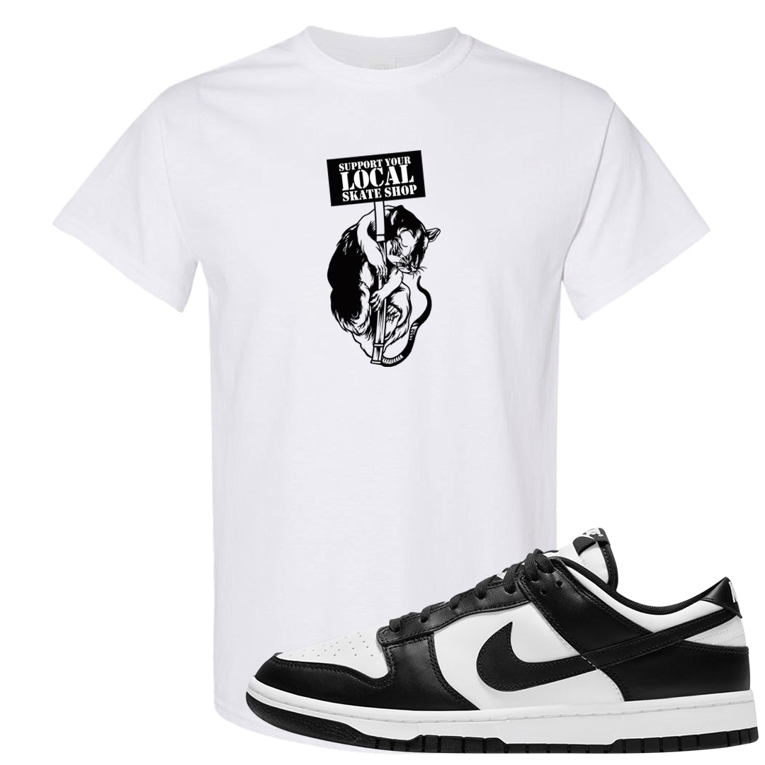 Panda Low Dunks T Shirt | Support Your Local Skate Shop, White