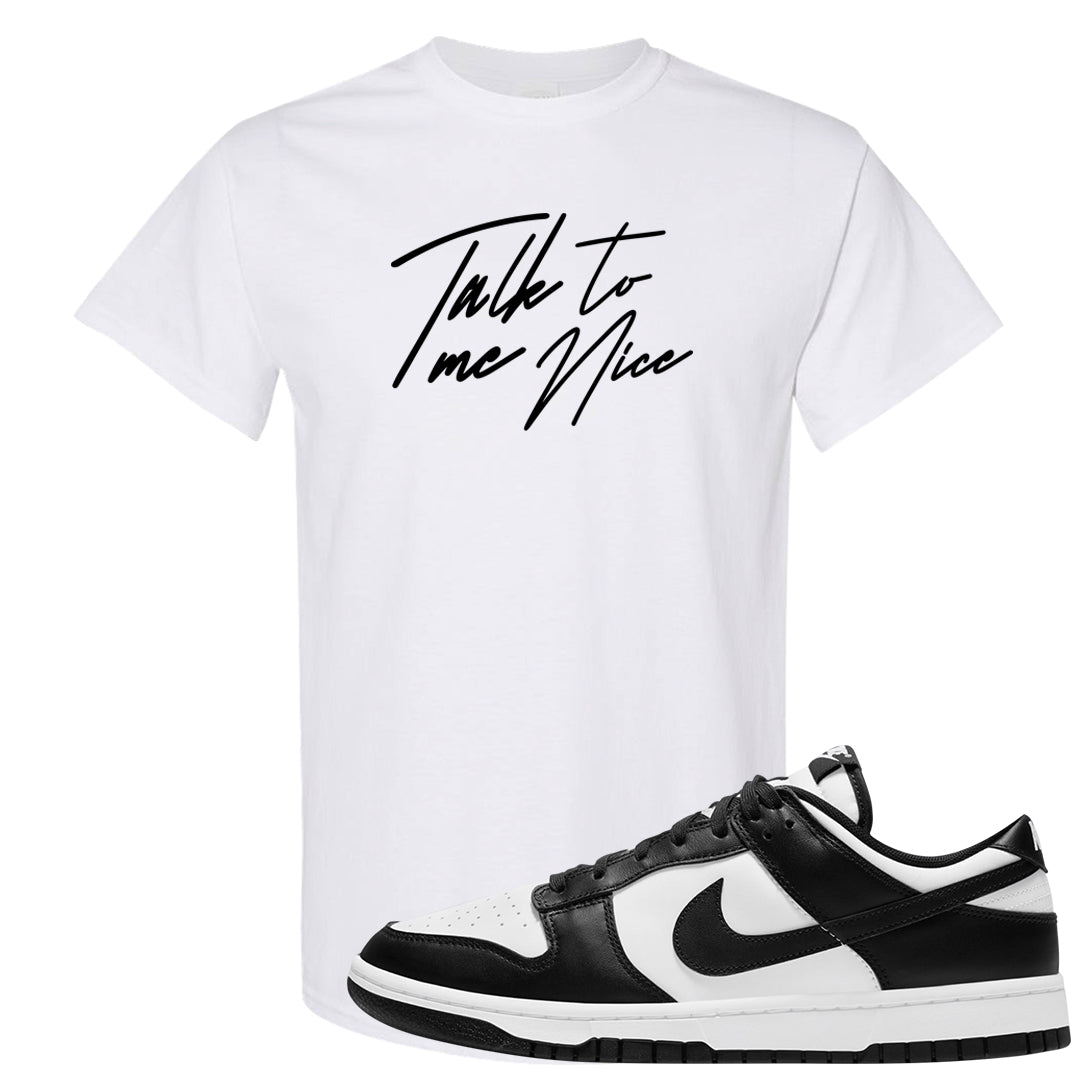 Panda Low Dunks T Shirt | Talk To Me Nice, White