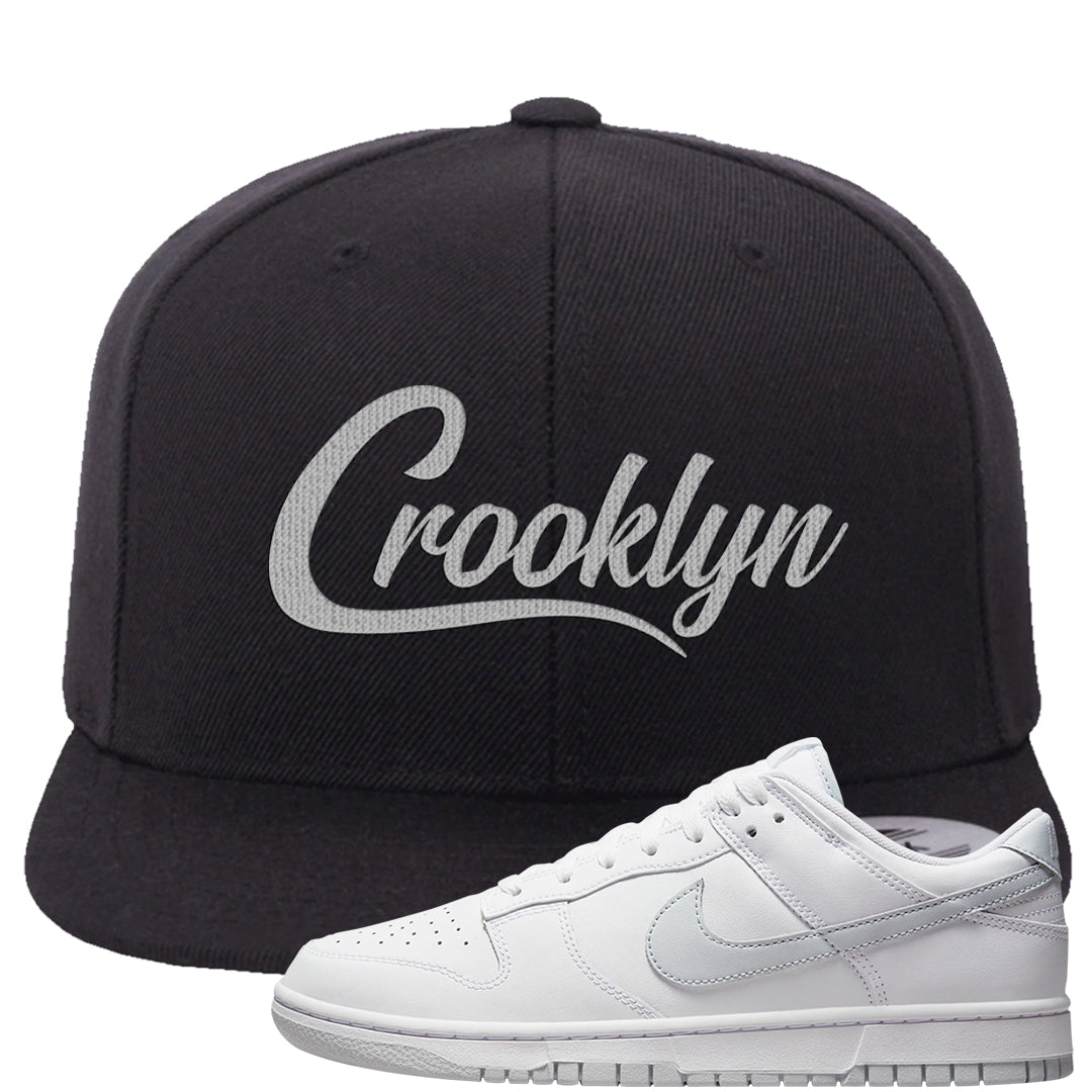 Pure Platinum Low Dunks Snapback Hat | Crooklyn, Black