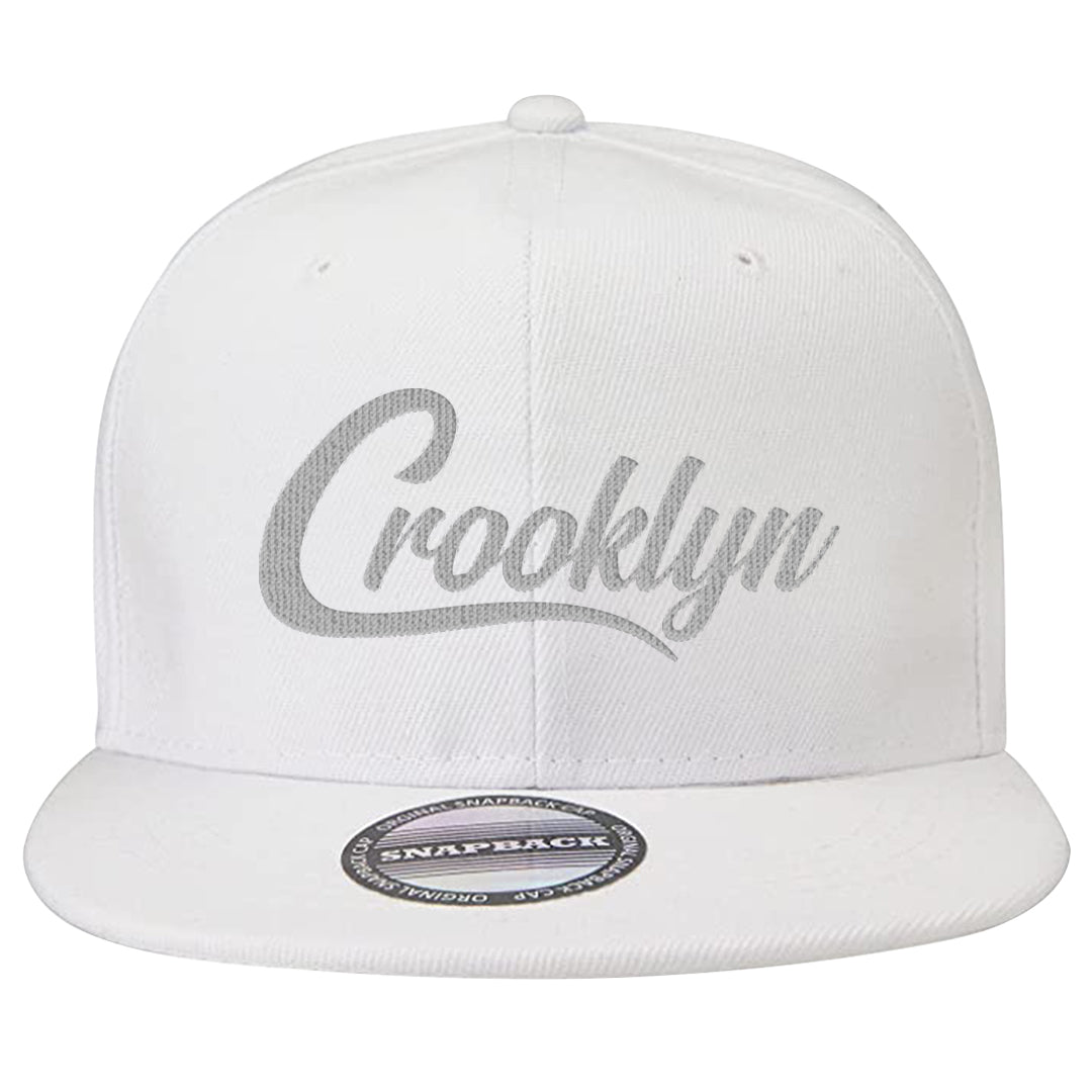 Pure Platinum Low Dunks Snapback Hat | Crooklyn, White