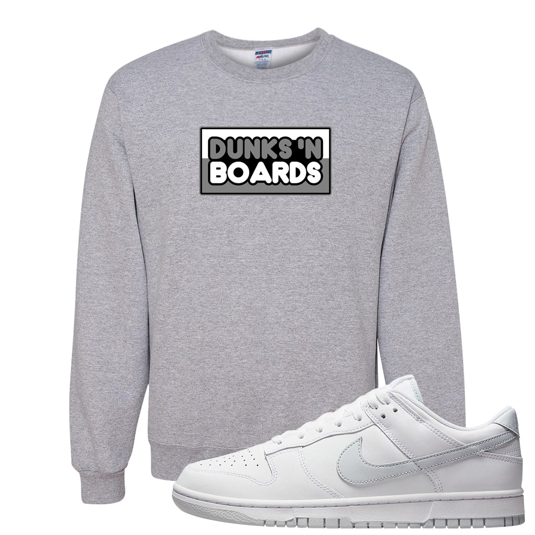 Pure Platinum Low Dunks Crewneck Sweatshirt | Dunks N Boards, Ash
