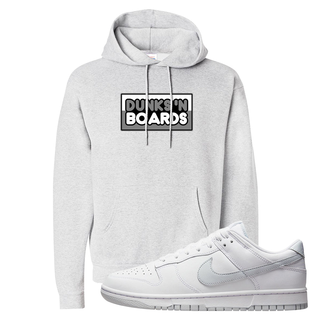 Pure Platinum Low Dunks Hoodie | Dunks N Boards, Ash