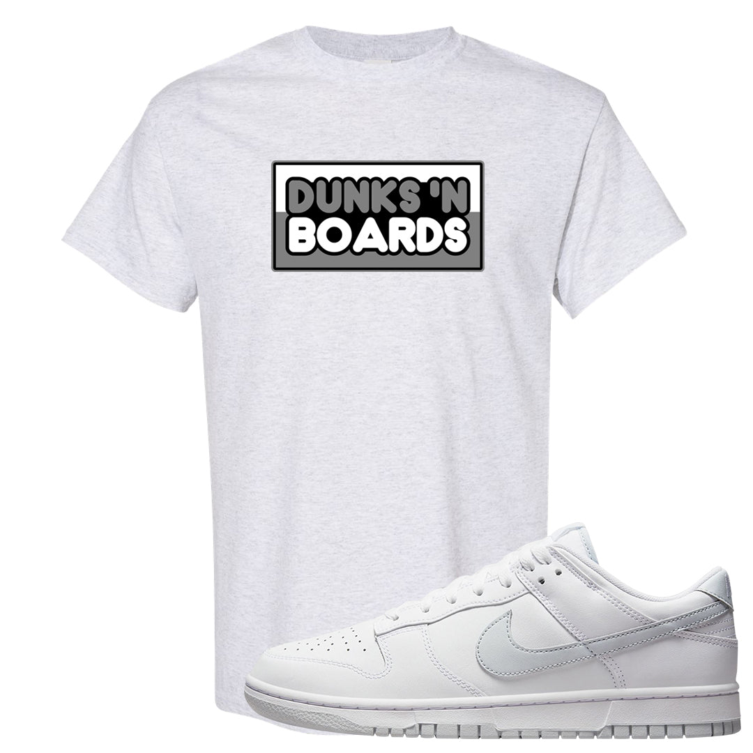 Pure Platinum Low Dunks T Shirt | Dunks N Boards, Ash