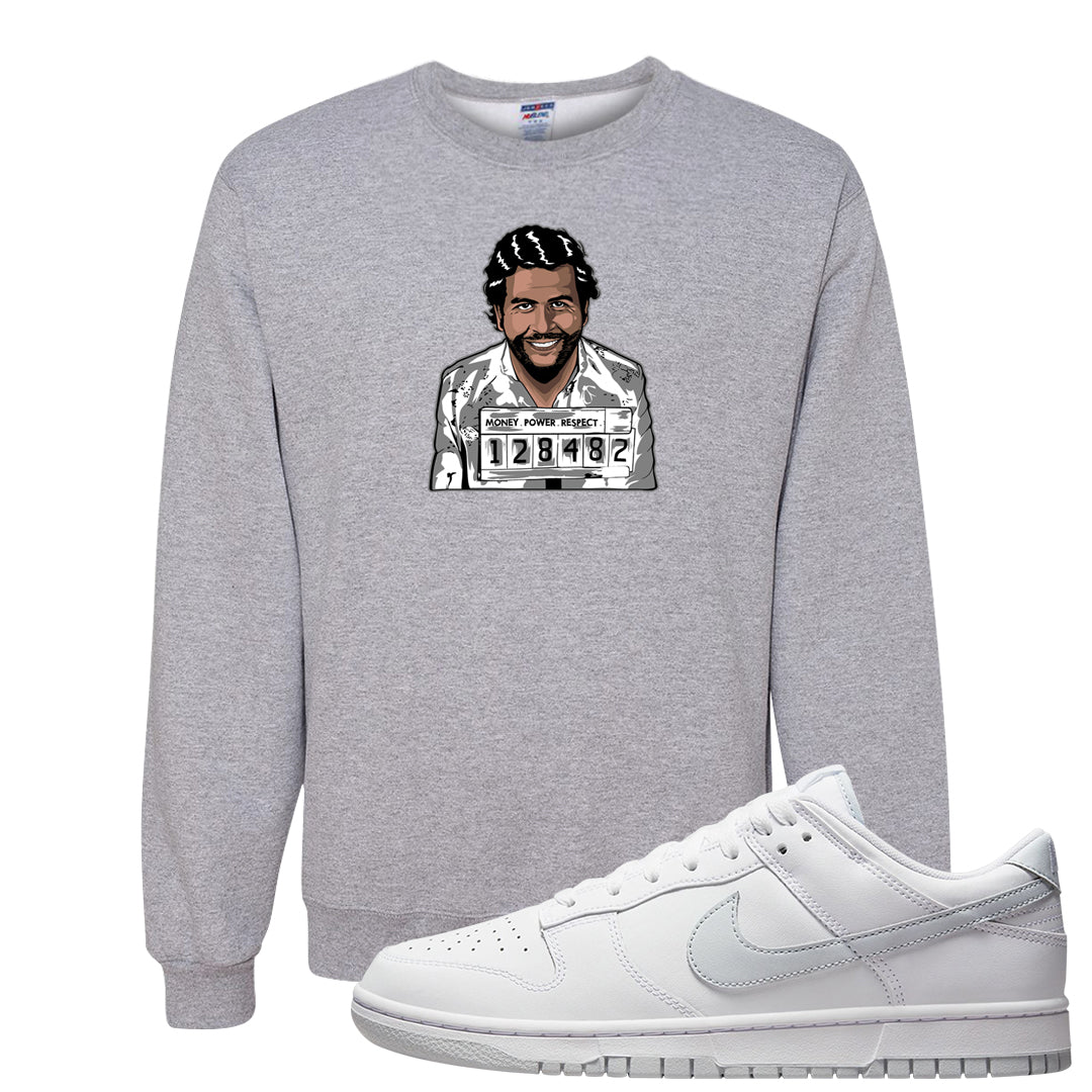 Pure Platinum Low Dunks Crewneck Sweatshirt | Escobar Illustration, Ash