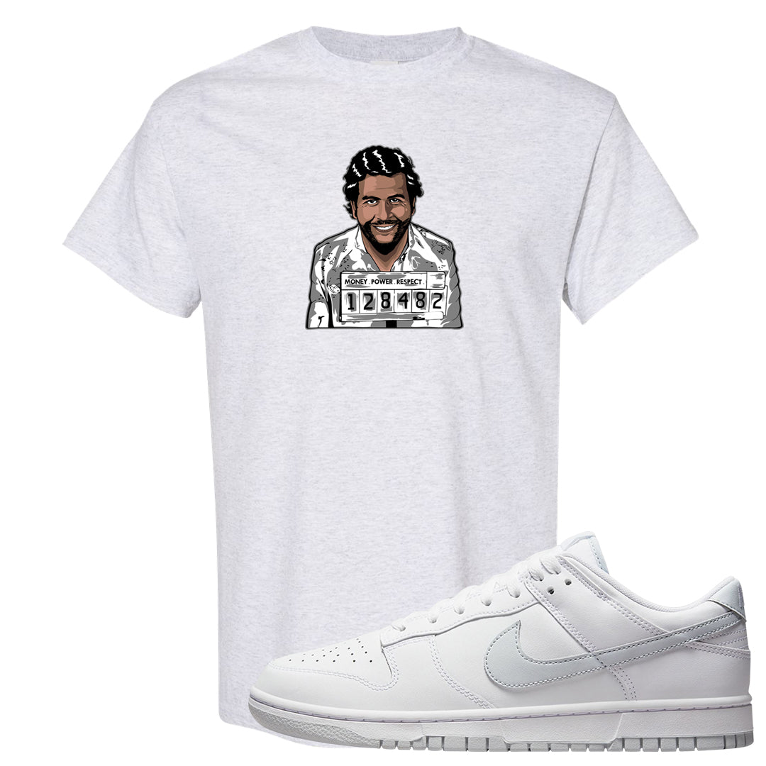 Pure Platinum Low Dunks T Shirt | Escobar Illustration, Ash