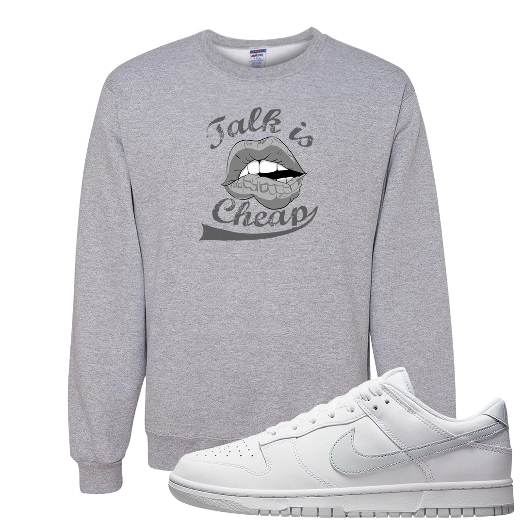 Pure Platinum Low Dunks Crewneck Sweatshirt | Talk Lips, Ash