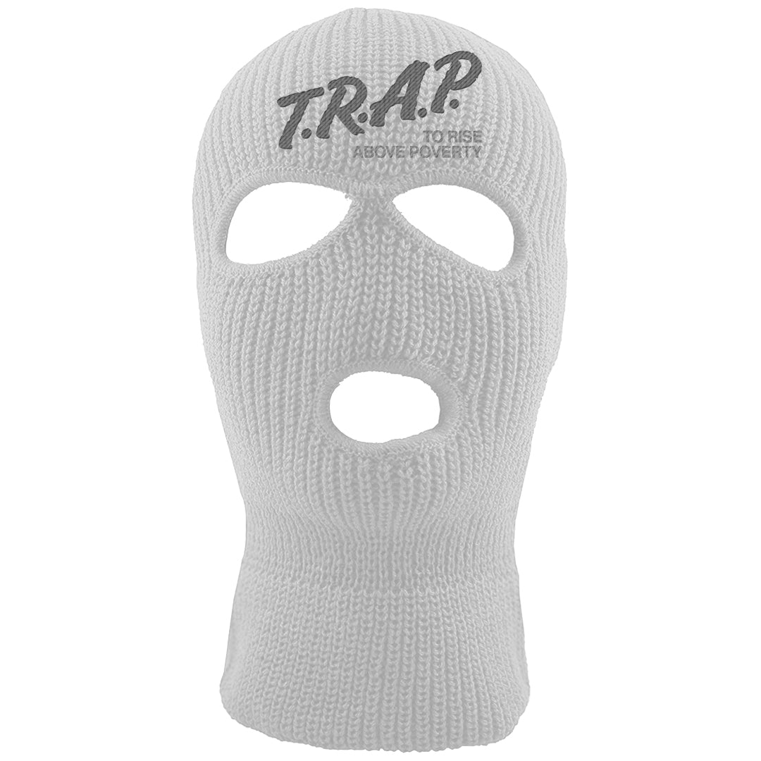 Pure Platinum Low Dunks Ski Mask | Trap To Rise Above Poverty, White