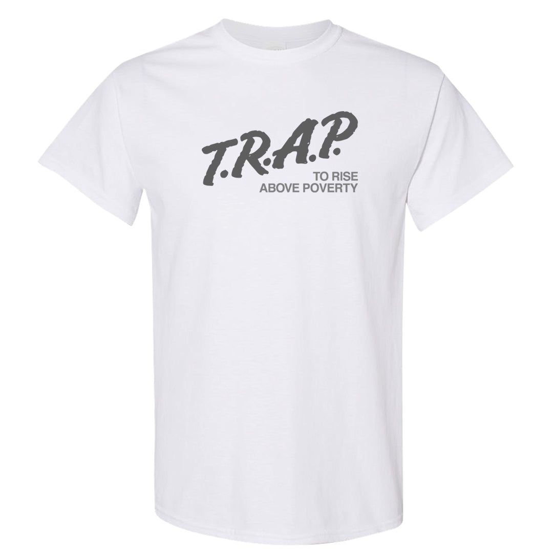 Pure Platinum Low Dunks T Shirt | Trap To Rise Above Poverty, White