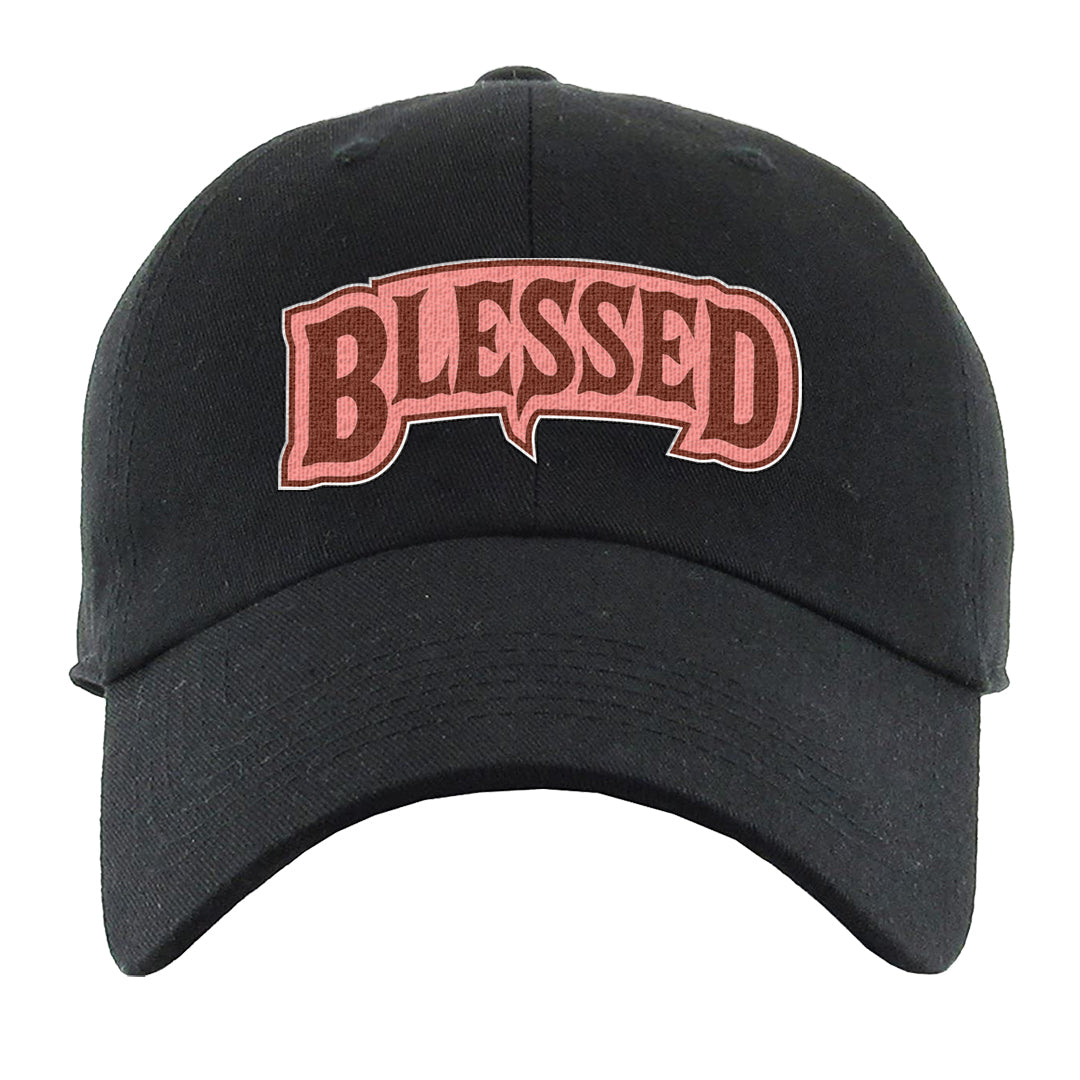 Red Stardust Low Dunks Dad Hat | Blessed Arch, Black