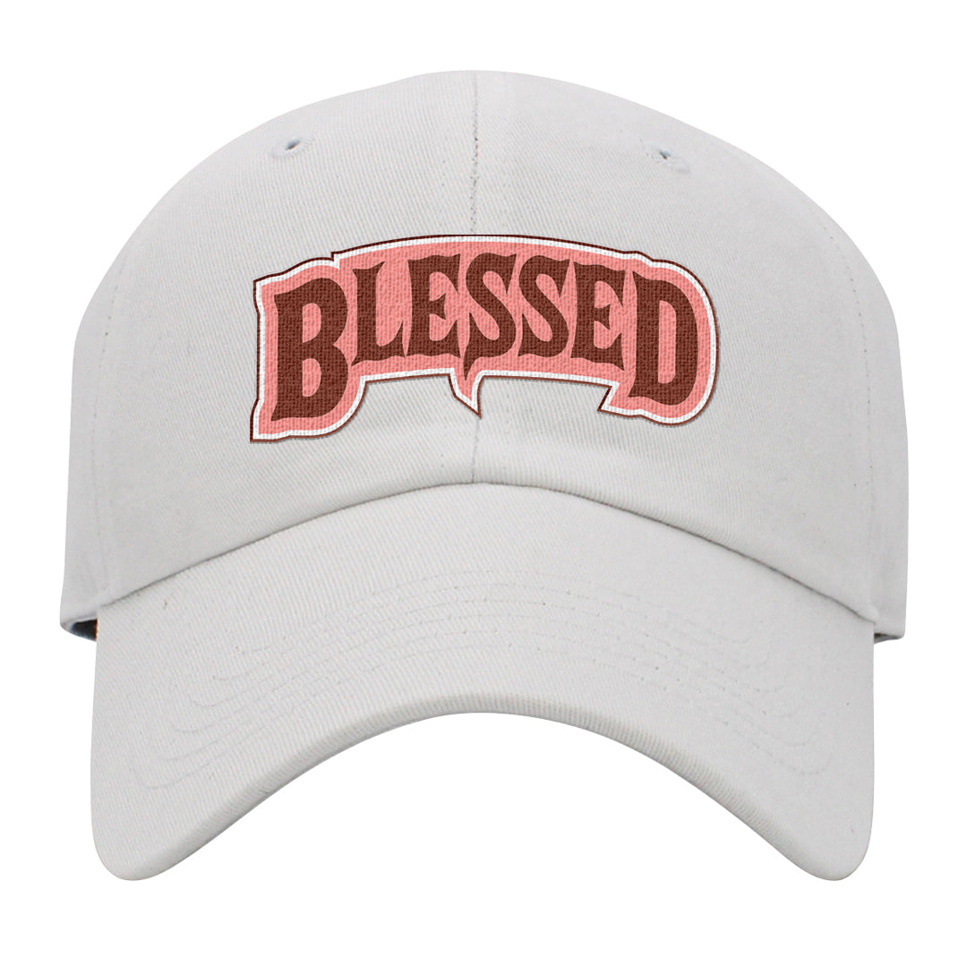 Red Stardust Low Dunks Dad Hat | Blessed Arch, White