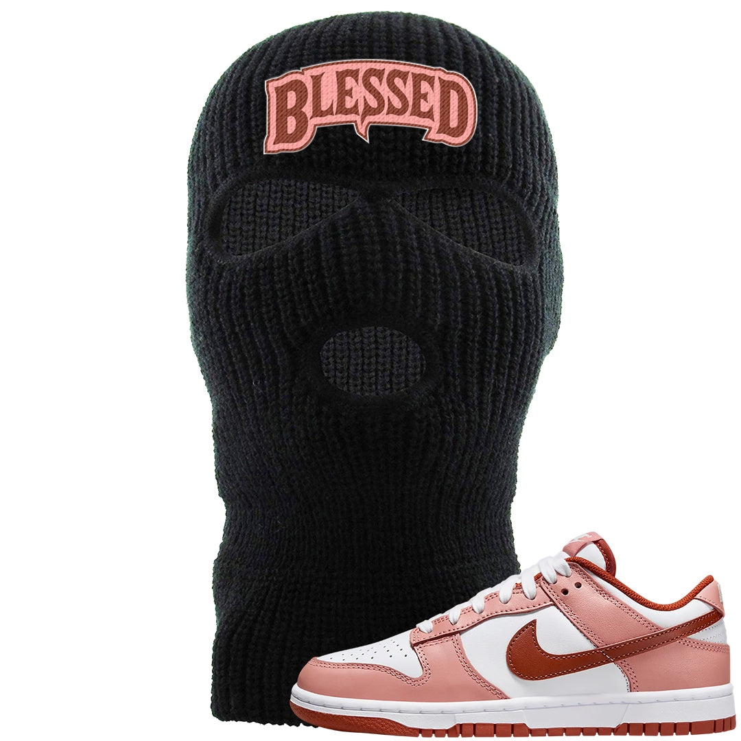 Red Stardust Low Dunks Ski Mask | Blessed Arch, Black
