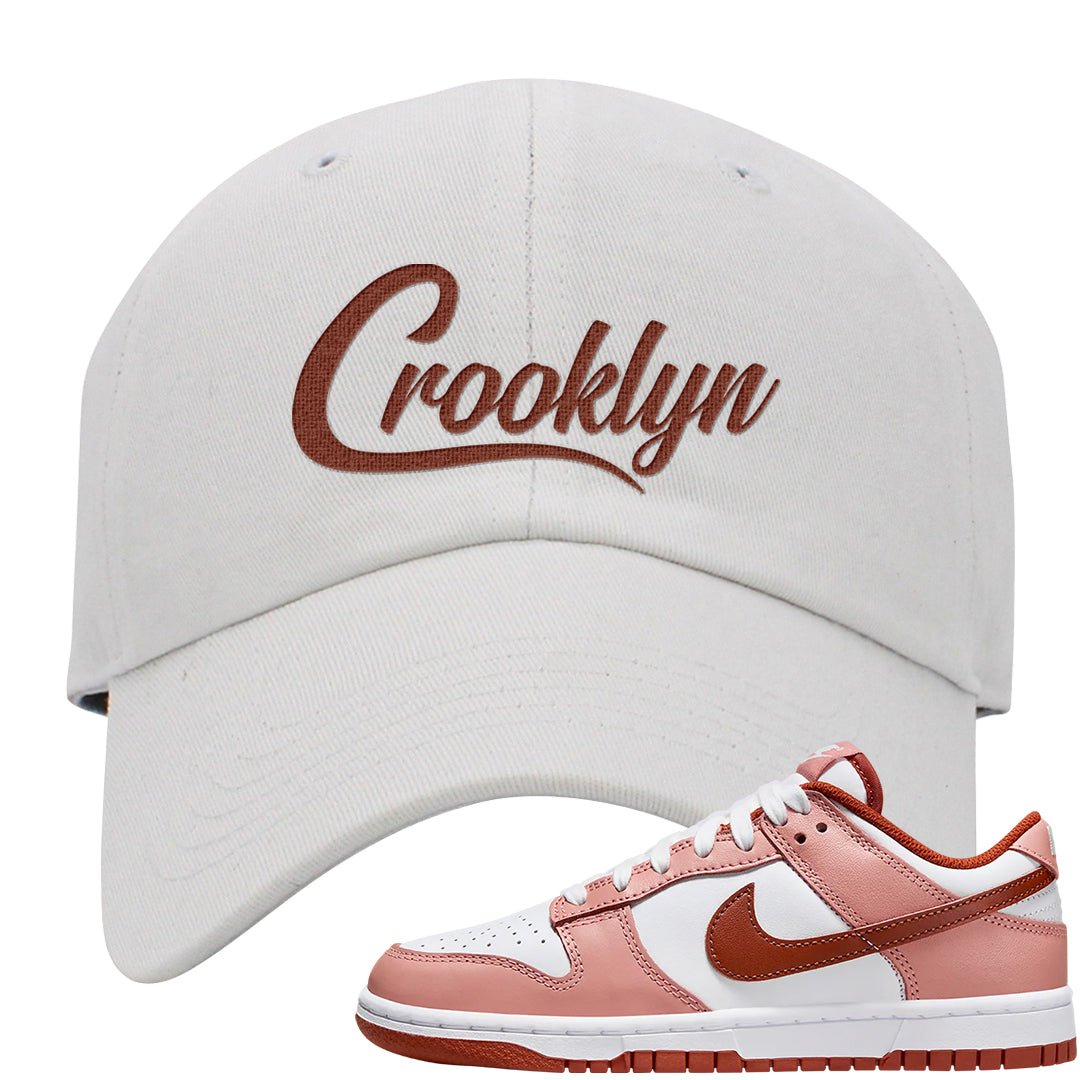 Red Stardust Low Dunks Dad Hat | Crooklyn, White
