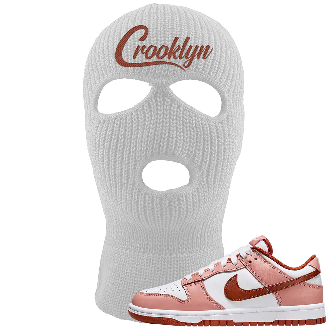 Red Stardust Low Dunks Ski Mask | Crooklyn, White