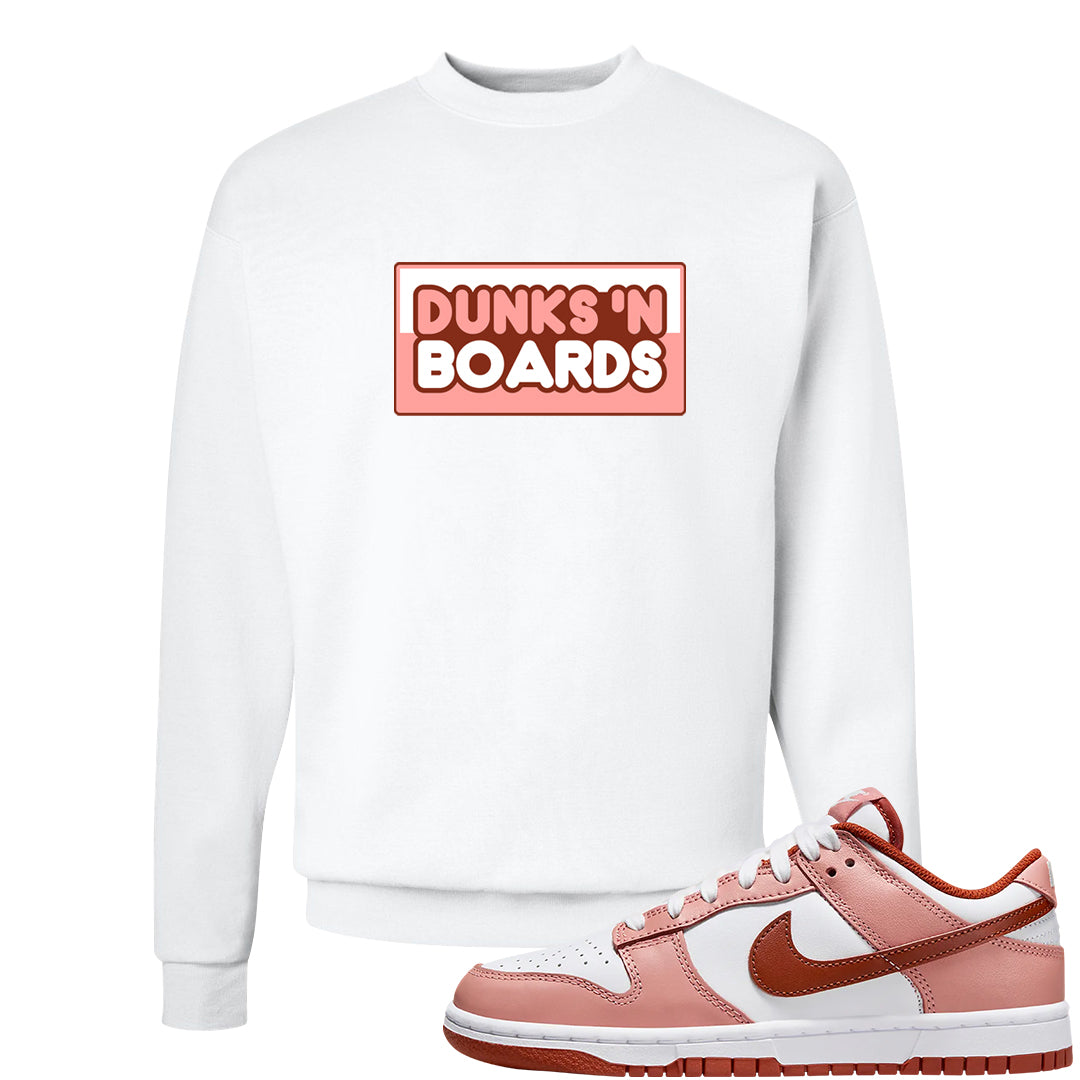 Red Stardust Low Dunks Crewneck Sweatshirt | Dunks N Boards, White