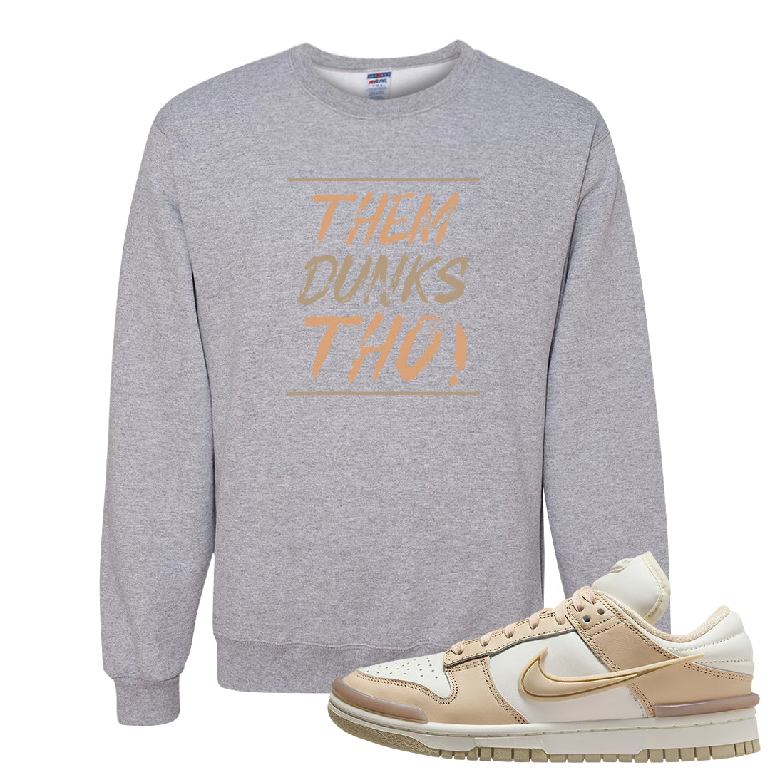 Twist Tan Low Dunks Crewneck Sweatshirt | Them Dunks Tho, Ash