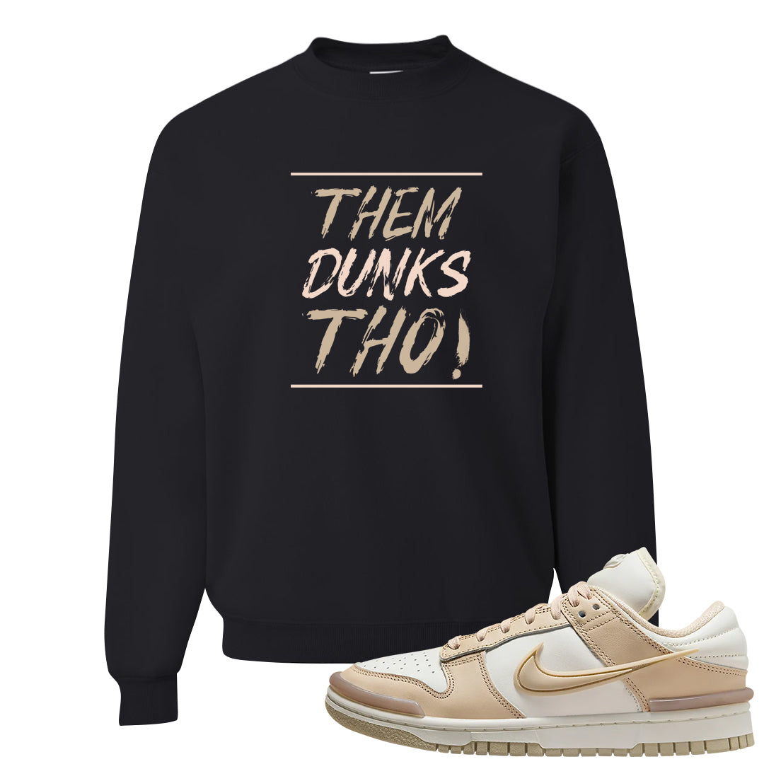 Twist Tan Low Dunks Crewneck Sweatshirt | Them Dunks Tho, Black