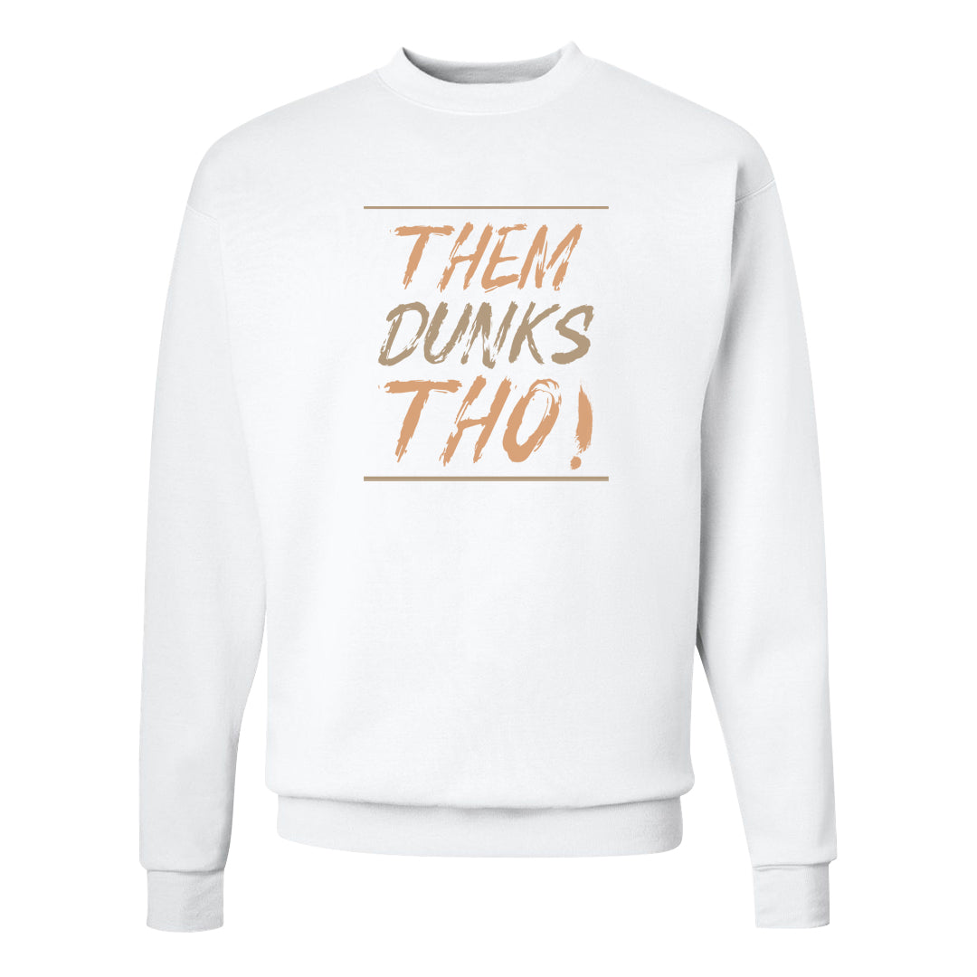 Twist Tan Low Dunks Crewneck Sweatshirt | Them Dunks Tho, White