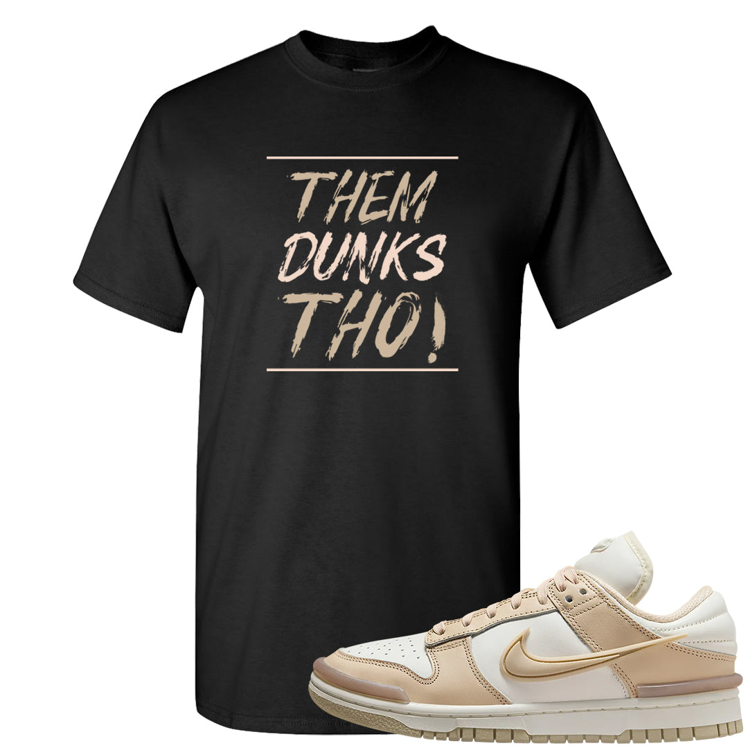 Twist Tan Low Dunks T Shirt | Them Dunks Tho, Black