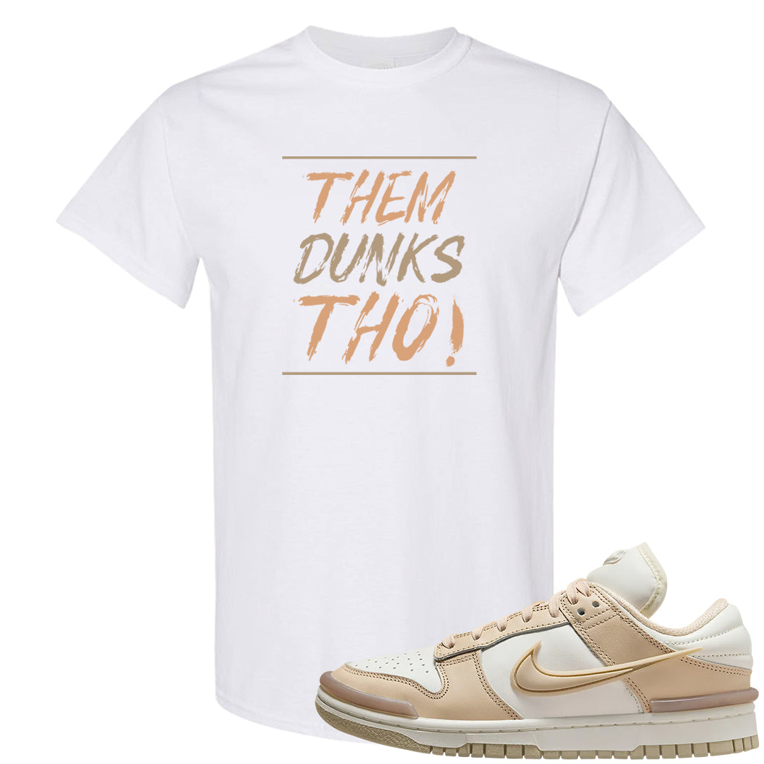 Twist Tan Low Dunks T Shirt | Them Dunks Tho, White