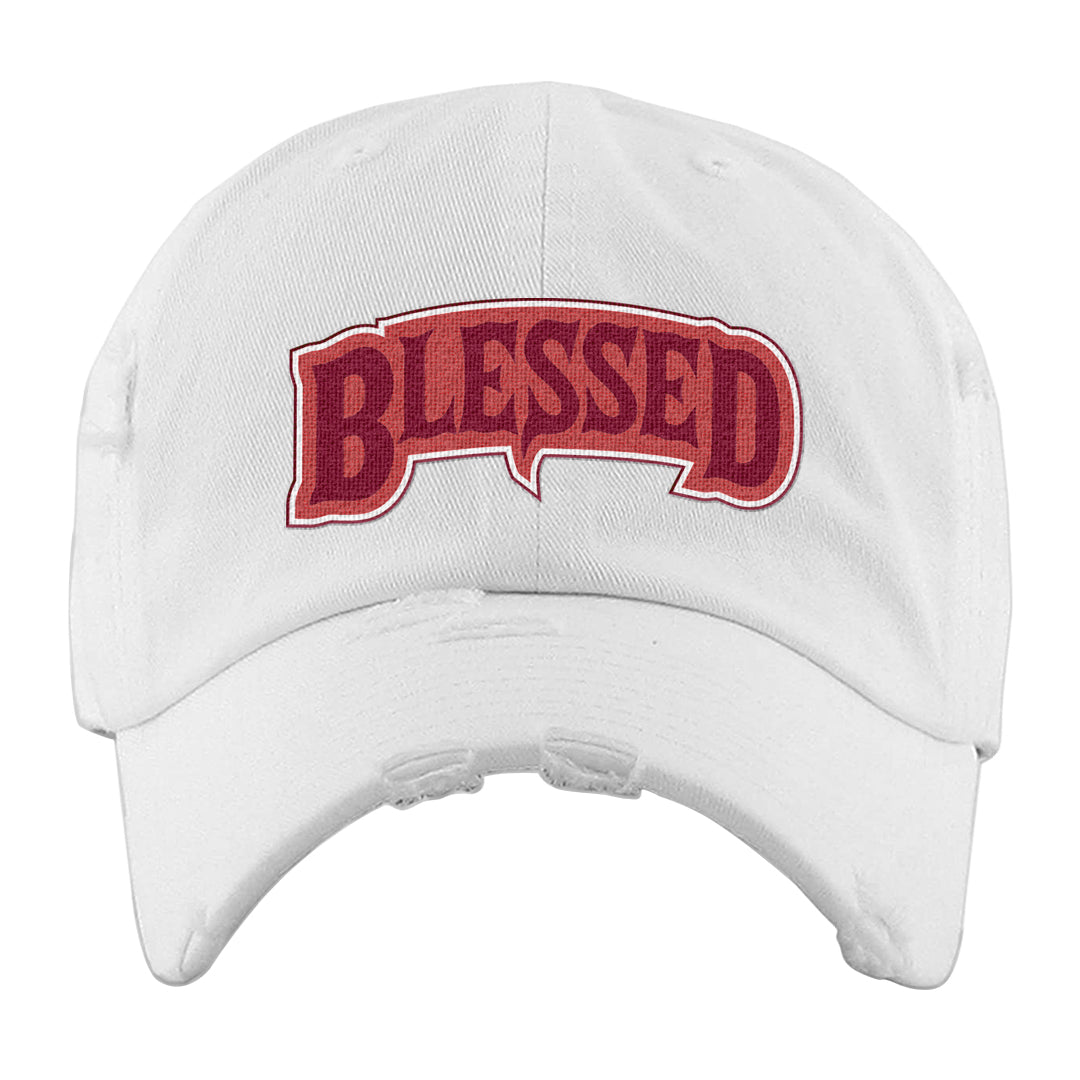 Valentine's Day Low Dunks Distressed Dad Hat | Blessed Arch, White