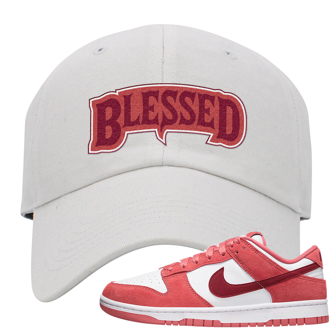 Valentine's Day Low Dunks Dad Hat | Blessed Arch, White