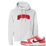 Valentine's Day Low Dunks Hoodie | Blessed Arch, Ash