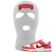 Valentine's Day Low Dunks Ski Mask | Blessed Arch, White