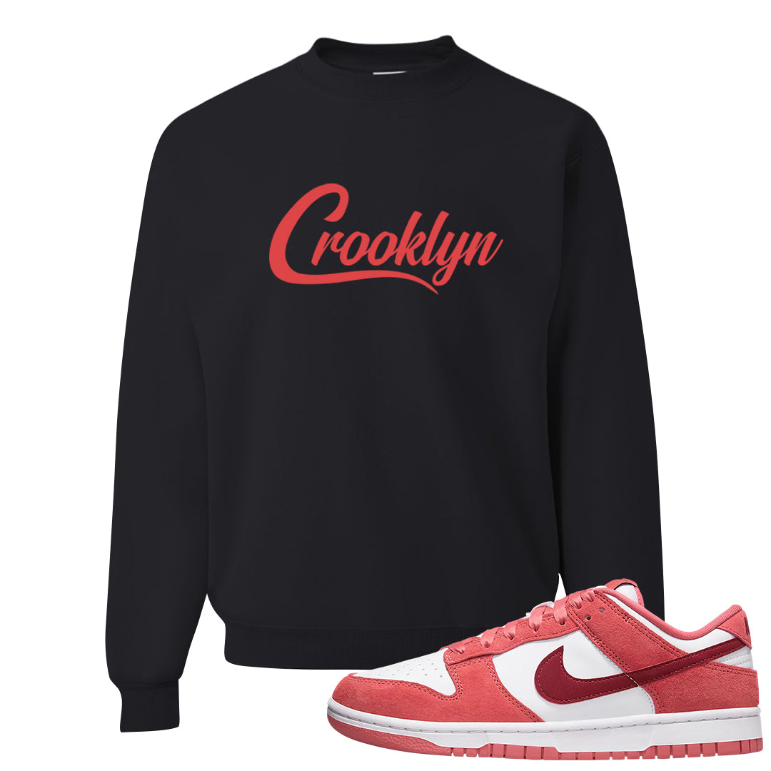 Valentine's Day Low Dunks Crewneck Sweatshirt | Crooklyn, Black