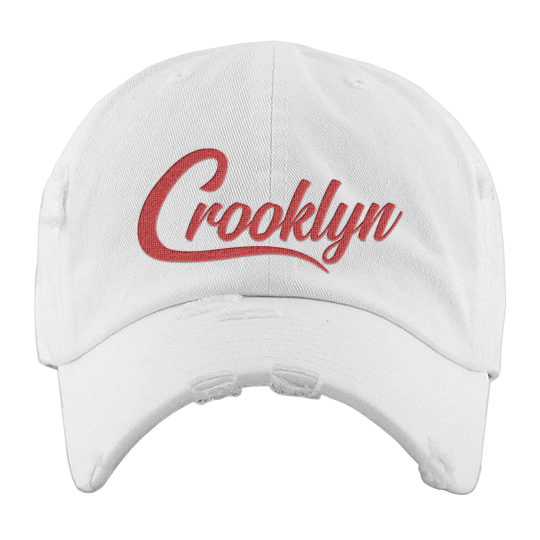 Valentine's Day Low Dunks Distressed Dad Hat | Crooklyn, White
