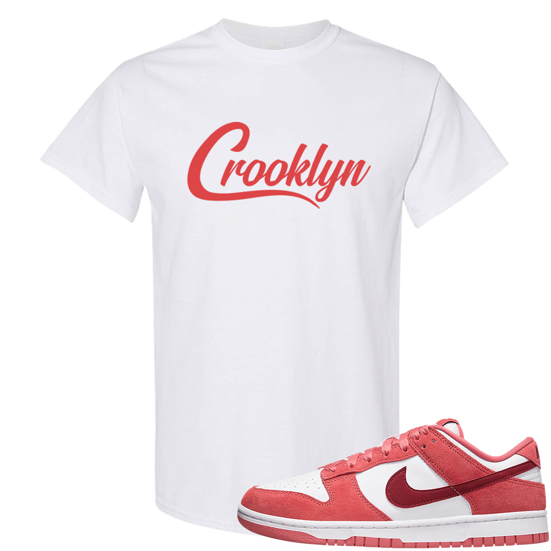 Valentine's Day Low Dunks T Shirt | Crooklyn, White