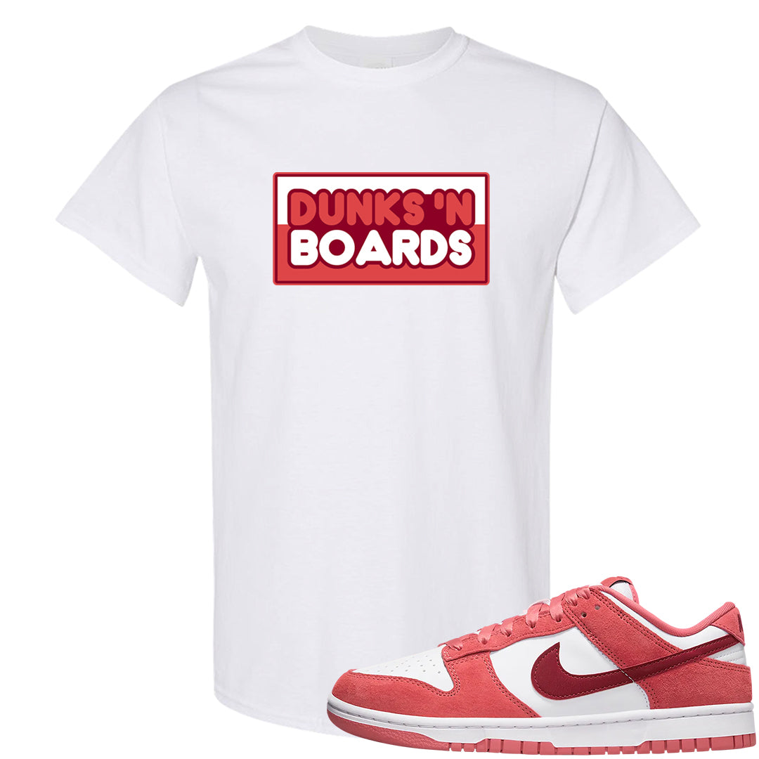 Valentine's Day Low Dunks T Shirt | Dunks N Boards, White
