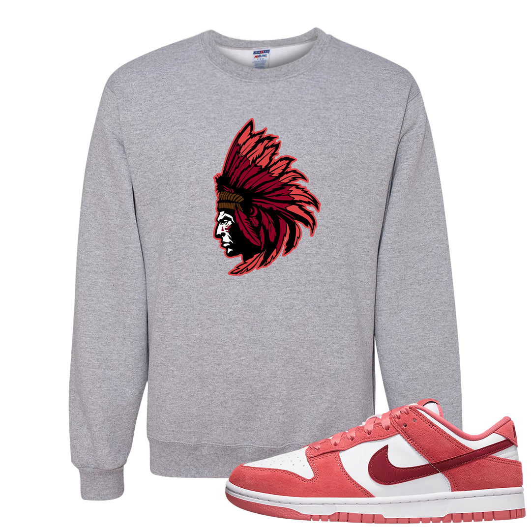 Valentine's Day Low Dunks Crewneck Sweatshirt | Indian Chief, Ash