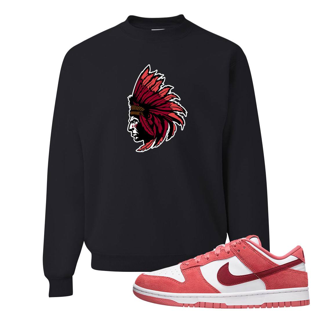 Valentine's Day Low Dunks Crewneck Sweatshirt | Indian Chief, Black