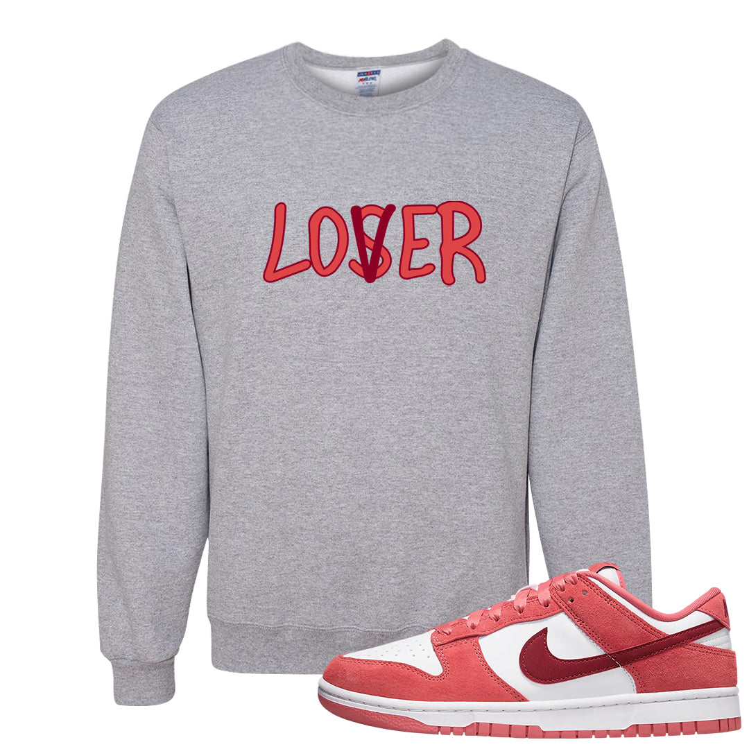 Valentine's Day Low Dunks Crewneck Sweatshirt | Lover, Ash