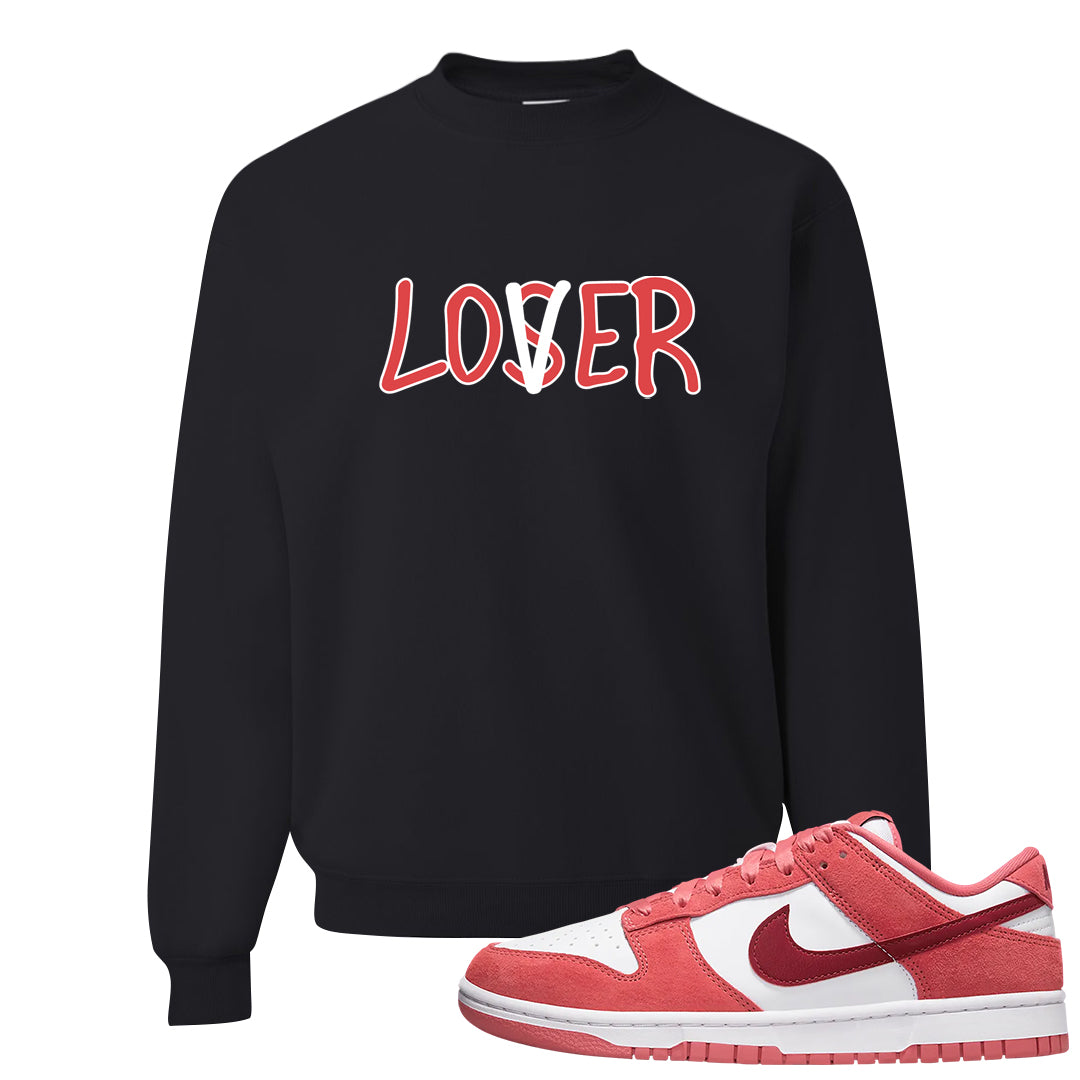 Valentine's Day Low Dunks Crewneck Sweatshirt | Lover, Black