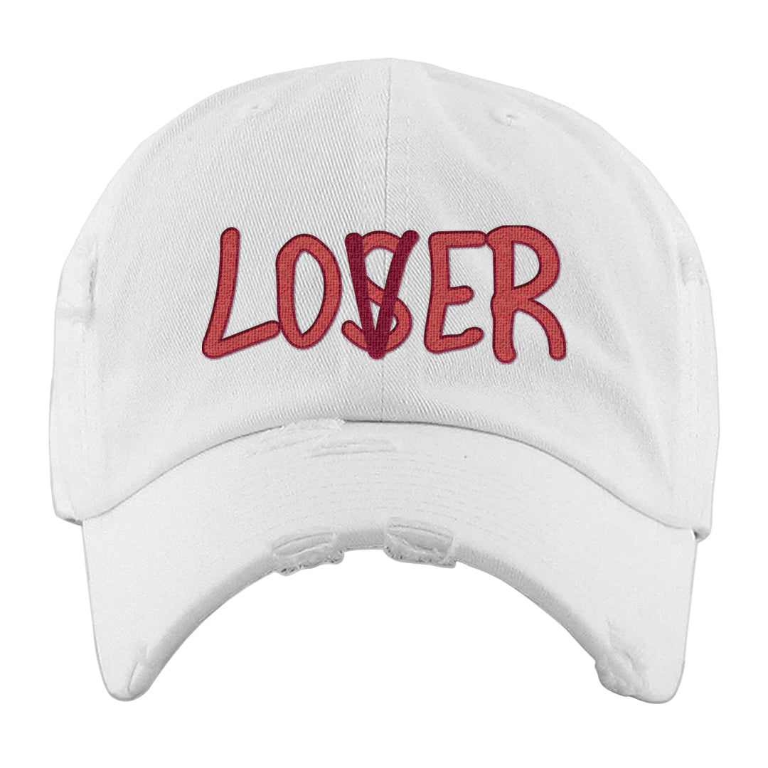 Valentine's Day Low Dunks Distressed Dad Hat | Lover, White
