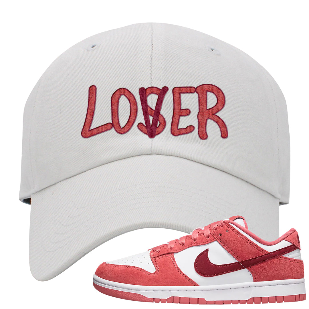 Valentine's Day Low Dunks Dad Hat | Lover, White