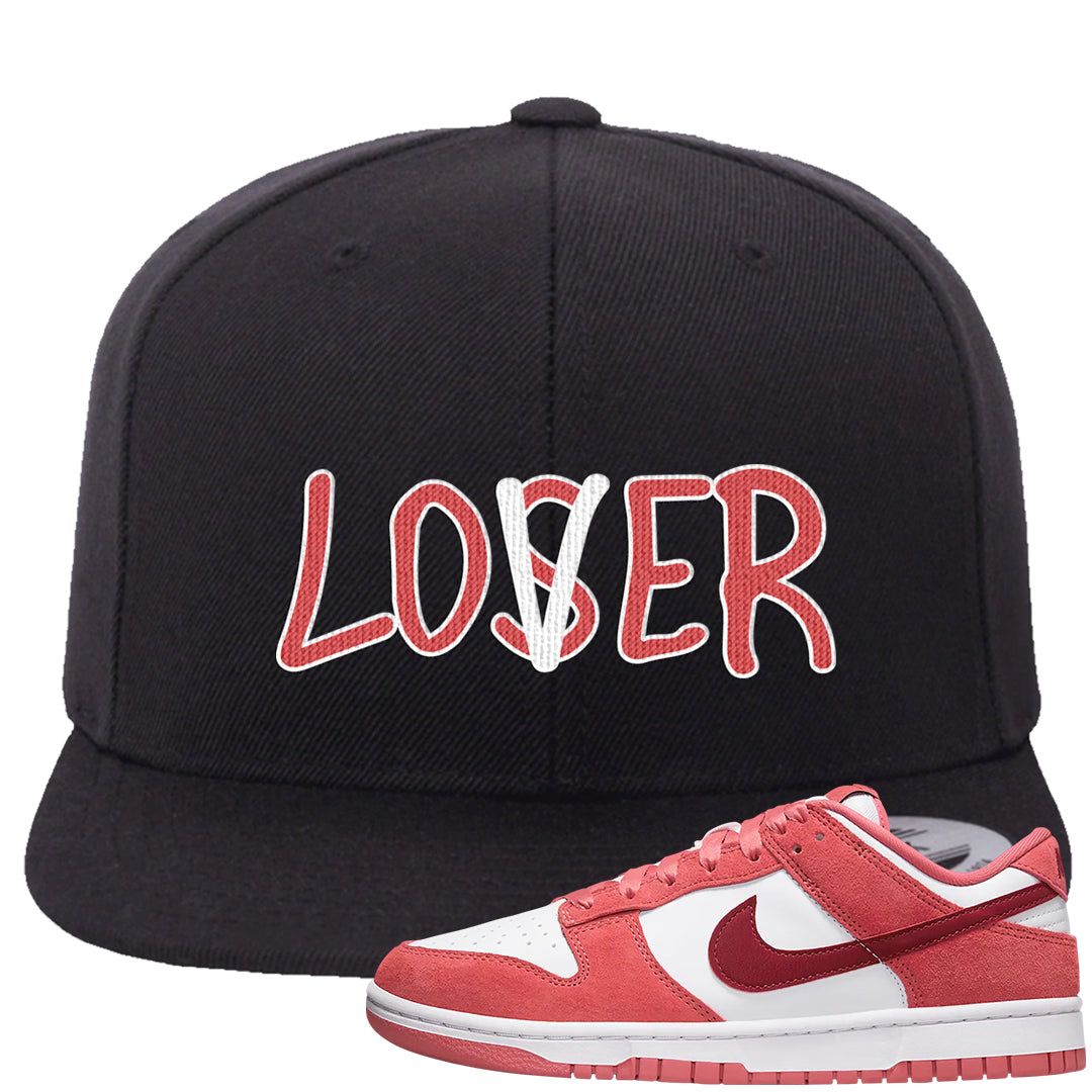 Valentine's Day Low Dunks Snapback Hat | Lover, Black