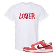 Valentine's Day Low Dunks T Shirt | Lover, White