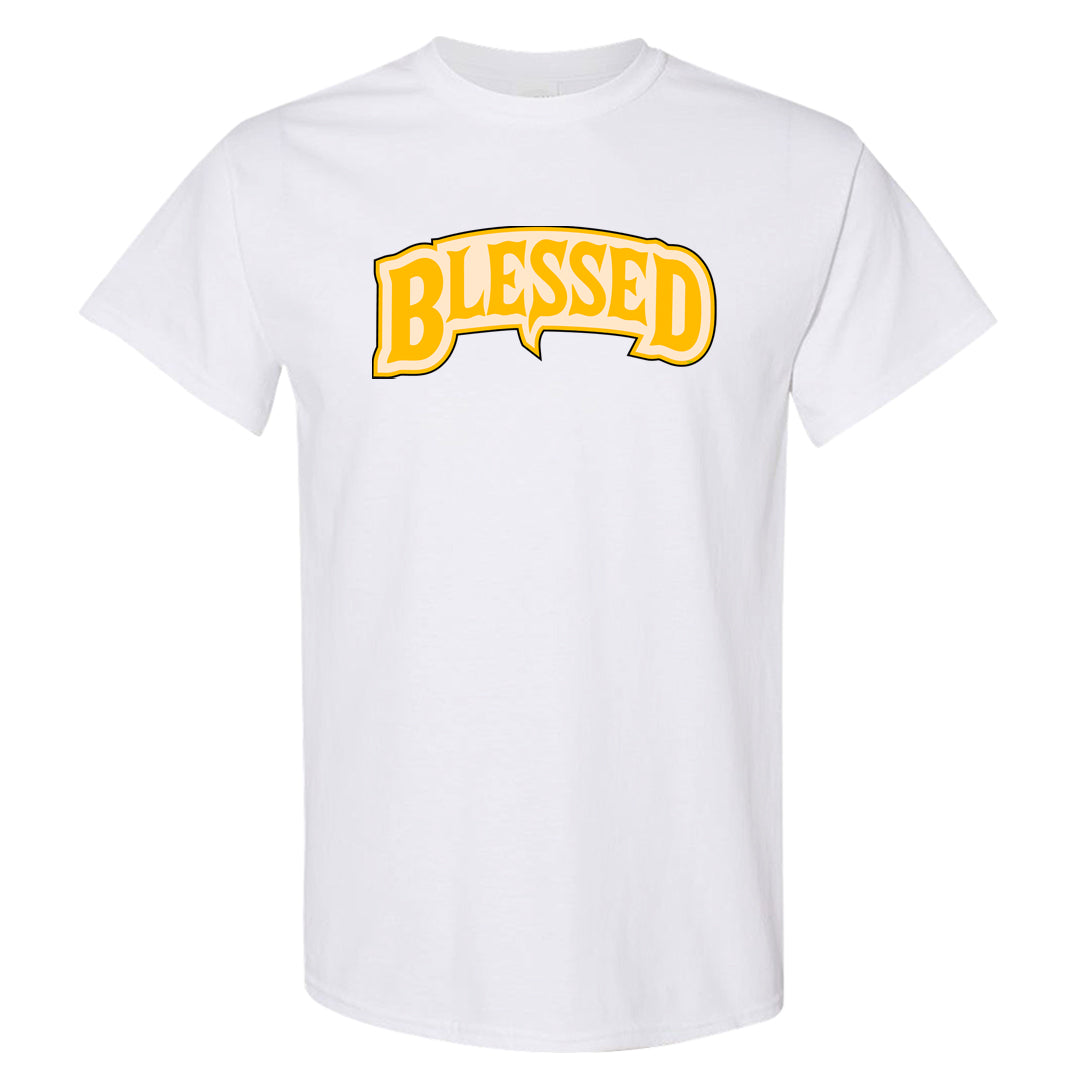 Vivid Sulfur Low Dunks T Shirt | Blessed Arch, White