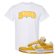 Vivid Sulfur Low Dunks T Shirt | Blessed Arch, White