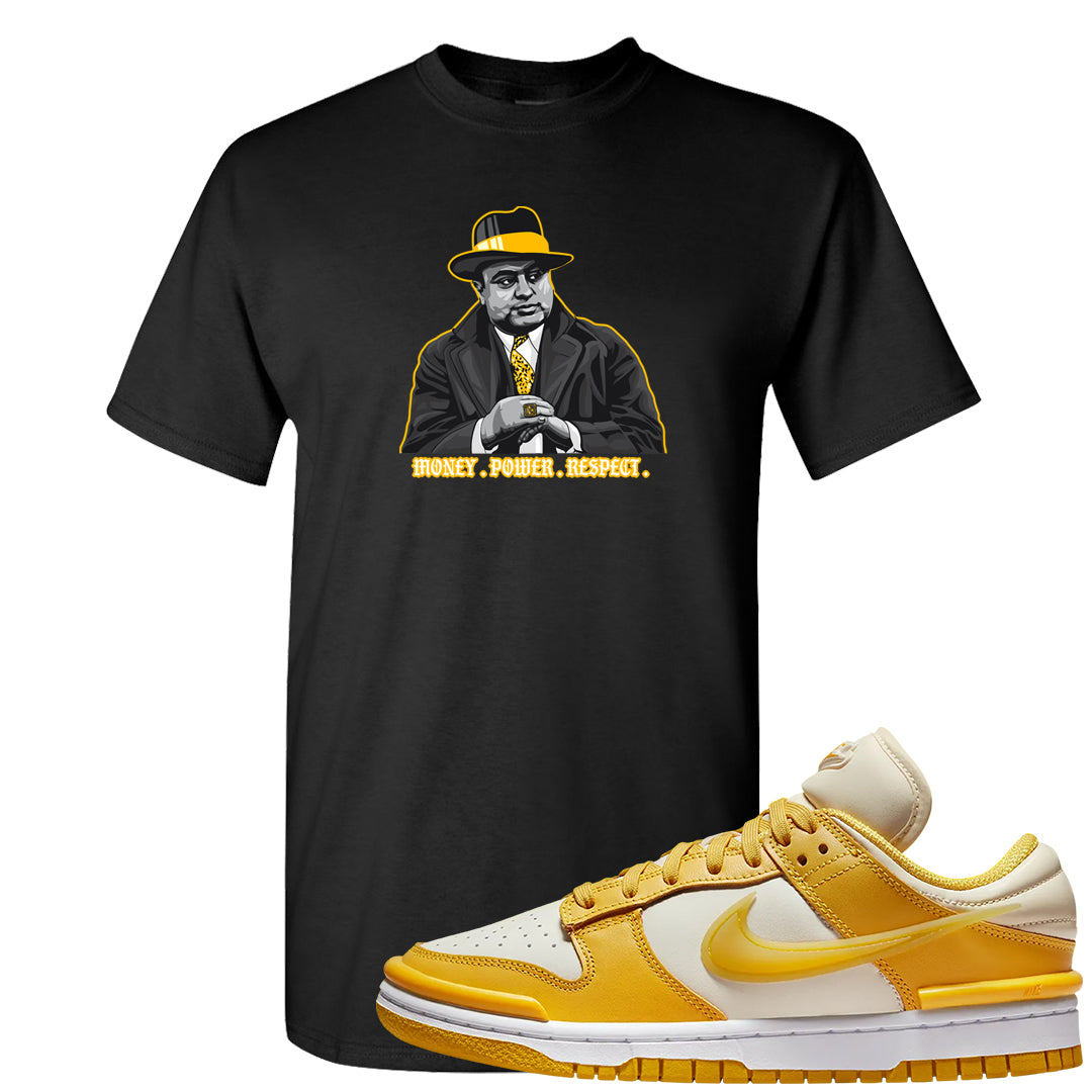 Vivid Sulfur Low Dunks T Shirt | Capone Illustration, Black