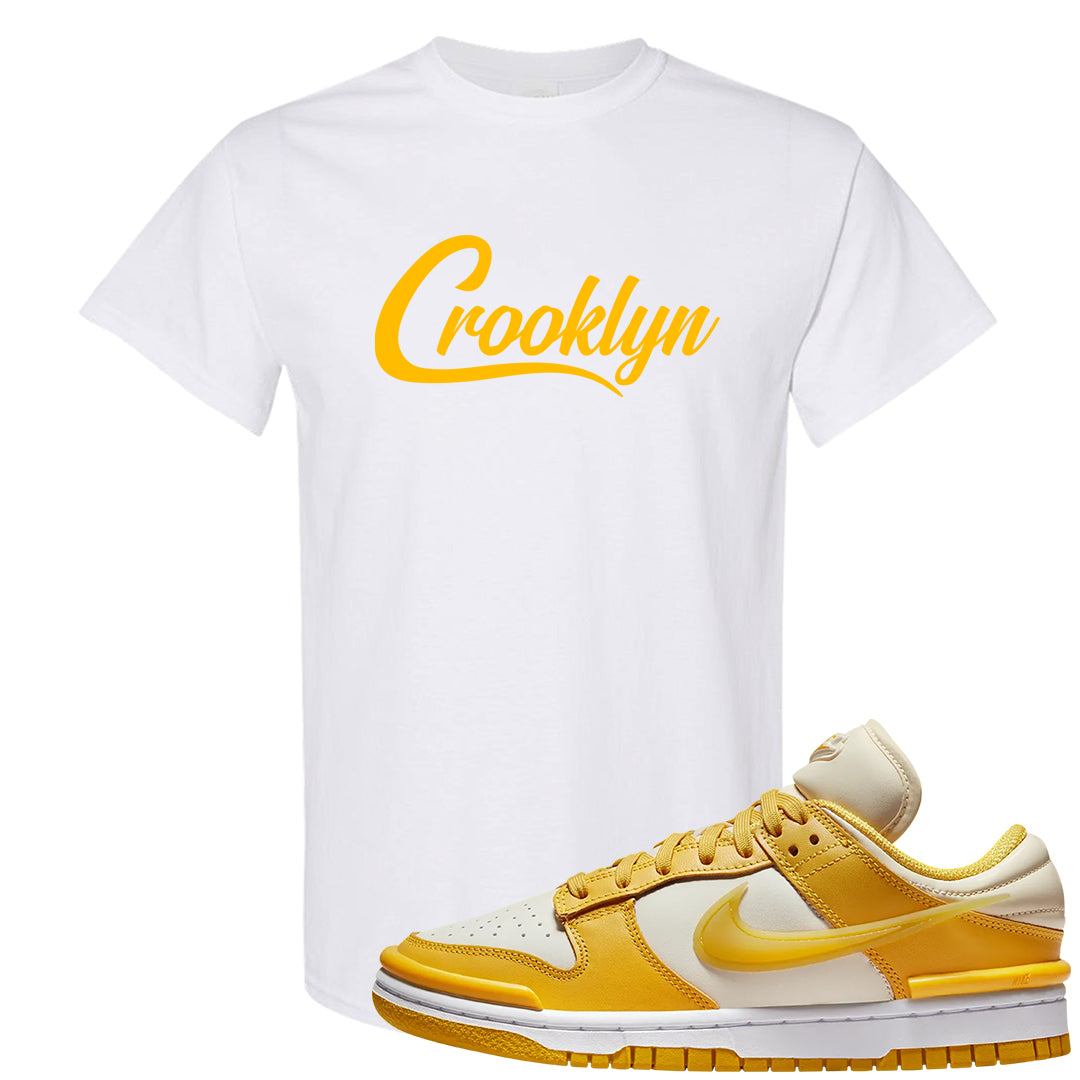 Vivid Sulfur Low Dunks T Shirt | Crooklyn, White