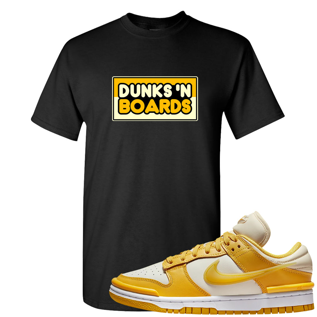 Vivid Sulfur Low Dunks T Shirt | Dunks N Boards, Black