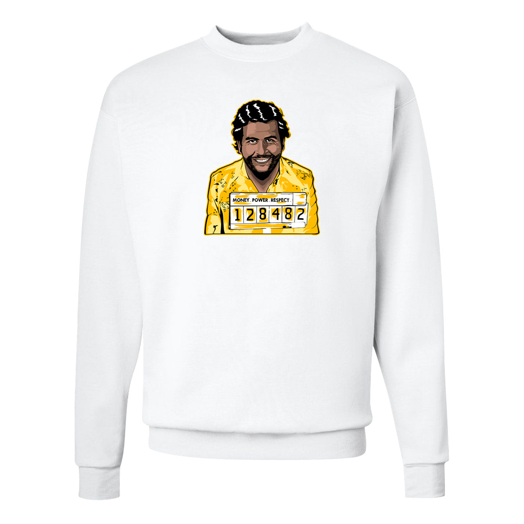 Vivid Sulfur Low Dunks Crewneck Sweatshirt | Escobar Illustration, White