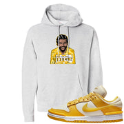 Vivid Sulfur Low Dunks Hoodie | Escobar Illustration, Ash